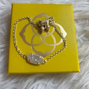 Kendra Scott Gold Chain Bracelet with Opalescent Stone